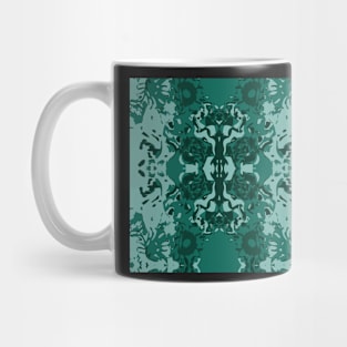 Complex Flower Pattern - Green Mug
